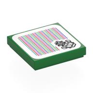 Visuel indicatif Rebrickable de Tuile 2 x 2 avec château Bowser, code à barres motif imprimé (autocollant) (Tile 2 x 2 with Bowser Castle, Barcode Print (Sticker))