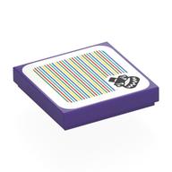 Tuile 2 x 2 avec bowser jr, code à barres motif imprimé (autocollant) (Tile 2 x 2 with Bowser Jr, Barcode Print (Sticker))