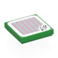 Visuel indicatif Rebrickable de Tuile 2 x 2 avec ipod, notes de musique, motif imprimé code à barres (autocollant) (Tile 2 x 2 with iPod, Music Notes, Barcode Print (Sticker))