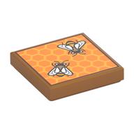Visuel indicatif Rebrickable de Tuile 2 x 2 avec nid d'abeille avec deux abeilles (Beehive) motif imprimé (Tile 2 x 2 with Honeycomb with Two Bees (Beehive) Print)