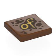Visuel indicatif Rebrickable de Tuile 2 x 2 avec motif imprimé beige 'of' (Tile 2 x 2 with Tan 'of' Print)
