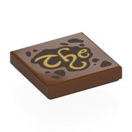 Visuel indicatif Rebrickable de Tuile 2 x 2 avec motif imprimé beige 'The' (Tile 2 x 2 with Tan 'The' Print)