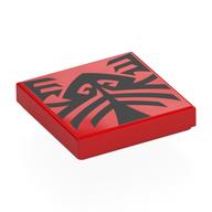 Visuel indicatif Rebrickable de Tuile 2 x 2 avec motif imprimé Tatouage Noir Décoration (Tile 2 x 2 with Black Tattoo Decoration Print)