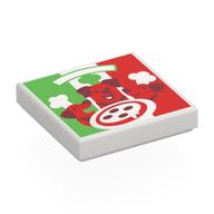 Visuel indicatif Rebrickable de Tuile 2 x 2 avec Pizza Box, Chiens imprimé (Tile 2 x 2 with Pizza Box, Dogs Print)
