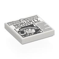 Visuel indicatif Rebrickable de Tuile 2 x 2 avec journal, motif imprimé 'Moriarty Disappears' (Tile 2 x 2 with Newspaper, 'Moriarty Disappears' Print)