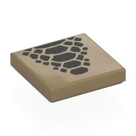 Visuel indicatif Rebrickable de Tuile 2 x 2 avec motif imprimé Échelles marron foncé (Tile 2 x 2 with Dark Brown Scales Print)