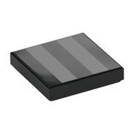 Visuel indicatif Rebrickable de Tuile 2 x 2 avec motif imprimé de rayures argentées (Tile 2 x 2 with Silver Stripes Print)