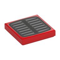 Visuel indicatif Rebrickable de Tuile 2 x 2 avec gril noir, gris bleuté clair fentes motif imprimé (Tile 2 x 2 with Black Grill, Light Bluish Grey Slots Print)
