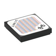Visuel indicatif Rebrickable de Carreau 2 x 2 avec bateau, 'START' et code-barres motif imprimé (autocollant) (Tile 2 x 2 with Landship, 'START' and Barcode Print (Sticker))