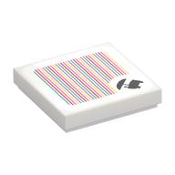 Visuel indicatif Rebrickable de Tuile 2 x 2 avec wagon de bonbons et code à barres motif imprimé (autocollant) (Tile 2 x 2 with Sweets Wagon and Barcode Print (Sticker))