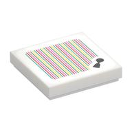 Visuel indicatif Rebrickable de Tuile 2 x 2 avec corne et code à barres motif imprimé (autocollant) (Tile 2 x 2 with Horn and Barcode Print (Sticker))
