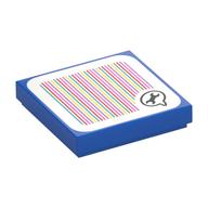 Visuel indicatif Rebrickable de Tuile 2 x 2 avec clé en bulle de parole et code à barres motif imprimé (autocollant) (Tile 2 x 2 with Spanner in Speech Bubble and Barcode Print (Sticker))