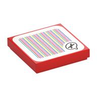 Visuel indicatif Rebrickable de Tuile 2 x 2 avec clé en bulle de parole et code à barres motif imprimé (autocollant) (Tile 2 x 2 with Spanner in Speech Bubble and Barcode Print (Sticker))