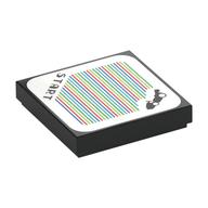 Visuel indicatif Rebrickable de Tuile 2 x 2 avec motif imprimé 'START', b Dasher et code-barres (autocollant) (Tile 2 x 2 with 'START', B Dasher and Barcode Print (Sticker))