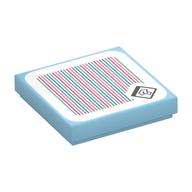 Visuel indicatif Rebrickable de Tuile 2 x 2 avec boîte d'interrogation et code à barres motif imprimé (autocollant) (Tile 2 x 2 with Question Mark Box and Barcode Print (Sticker))