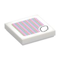 Visuel indicatif Rebrickable de Tuile 2 x 2 avec motif imprimé nuage et code à barres (autocollant) (Tile 2 x 2 with Cloud and Barcode Print (Sticker))