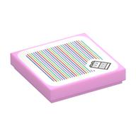 Visuel indicatif Rebrickable de Tuile 2 x 2 avec motif imprimé Yoshi et code à barres (autocollant) (Tile 2 x 2 with Yoshi and Barcode Print (Sticker))