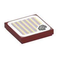 Visuel indicatif Rebrickable de Tuile 2 x 2 avec canapé et code à barres motif imprimé (autocollant) (Tile 2 x 2 with Couch and Barcode Print (Sticker))