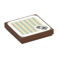 Visuel indicatif Rebrickable de Tuile 2 x 2 avec tête de wiggler et code-barres imprimé (autocollant) (Tile 2 x 2 with Wiggler Head and Barcode Print (Sticker))