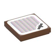 Visuel indicatif Rebrickable de Tuile 2 x 2 avec balançoire et code-barres imprimé (autocollant) (Tile 2 x 2 with Seesaw and Barcode Print (Sticker))