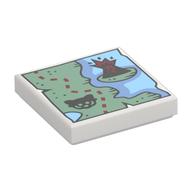 Visuel indicatif Rebrickable de Tuile 2 x 2 avec carte, sentier, panda rouge, motif imprimé arbre (Tile 2 x 2 with Map, Trail, Red Panda, Tree Print)