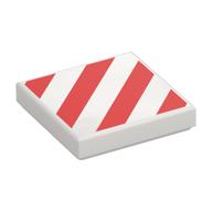 Visuel indicatif Rebrickable de Tuile 2 x 2 avec motif imprimé rouge danger rayures (Tile 2 x 2 with Red Danger Stripes Print)