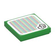 Visuel indicatif Rebrickable de Tuile 2 x 2 avec des oeufs de Yoshi et le code à barres motif imprimé (autocollant) (Tile 2 x 2 with Yoshi Eggs and Barcode Print (Sticker))