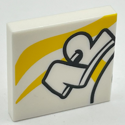 Visuel indicatif Rebrickable de Tuile 2 x 2 avec motif imprimé '12' et fond jaune (Tile 2 x 2 with '12' and Yellow Background Print)