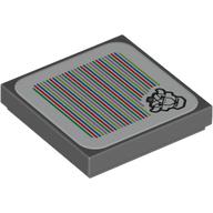 Visuel indicatif Rebrickable de Tuile 2 x 2 avec Bowser sec et code à barres motif imprimé (autocollant) (Tile 2 x 2 with Dry Bowser and Barcode Print (Sticker))
