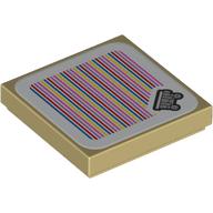 Visuel indicatif Rebrickable de Tuile 2 x 2 avec minecart et code-barres imprimé (autocollant) (Tile 2 x 2 with Minecart and Barcode Print (Sticker))
