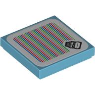 Visuel indicatif Rebrickable de Tuile 2 x 2 avec motif imprimé funky kong et code à barres (autocollant) (Tile 2 x 2 with Funky Kong and Barcode Print (Sticker))