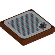 Visuel indicatif Rebrickable de Tuile 2 x 2 avec 'DK' (bonbon d'âne) et motif imprimé par code-barres (autocollant) (Tile 2 x 2 with 'DK' (Donkey Kong) and Barcode Print (Sticker))