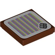 Visuel indicatif Rebrickable de Tuile 2 x 2 avec bongoos et code à barres motif imprimé (autocollant) (Tile 2 x 2 with Bongoos and Barcode Print (Sticker))