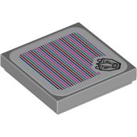 Visuel indicatif Rebrickable de Tuile 2 x 2 avec motif imprimé rhinocéros / rambi et code-barres (autocollant) (Tile 2 x 2 with Rhino / Rambi and Barcode Print (Sticker))
