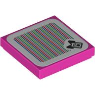 Visuel indicatif Rebrickable de Tuile 2 x 2 avec motif imprimé birdo et code-barres (autocollant) (Tile 2 x 2 with Birdo and Barcode Print (Sticker))