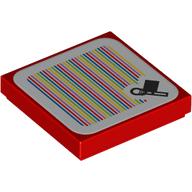 Visuel indicatif Rebrickable de Tuile 2 x 2 avec drapeau de fin et code à barres motif imprimé (autocollant) (Tile 2 x 2 with End Flag and Barcode Print (Sticker))