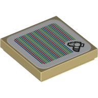 Visuel indicatif Rebrickable de Tuile 2 x 2 avec motif imprimé conkdor et code-barres (autocollant) (Tile 2 x 2 with Conkdor and Barcode Print (Sticker))