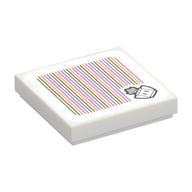 Tuile 2 x 2 avec motif imprimé navet et code-barres (autocollant) (Tile 2 x 2 with Turnip and Barcode Print (Sticker))