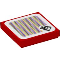 Tuile 2 x 2 avec motif imprimé toady et code-barres (autocollant) (Tile 2 x 2 with Toady and Barcode Print (Sticker))