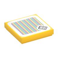 Visuel indicatif Rebrickable de Tuile 2 x 2 avec motif imprimé Yoshi bébé et code-barres (autocollant) (Tile 2 x 2 with Baby Yoshi and Barcode Print (Sticker))