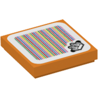 Tuile 2 x 2 avec motif imprimé waddlewing et code-barres (autocollant) (Tile 2 x 2 with Waddlewing and Barcode Print (Sticker))