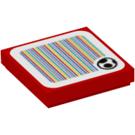 Visuel indicatif Rebrickable de Tuile 2 x 2 avec oeuf de Yoshi et code à barres motif imprimé (autocollant) (Tile 2 x 2 with Yoshi Egg and Barcode Print (Sticker))