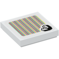 Visuel indicatif Rebrickable de Tuile 2 x 2 avec motif imprimé piranha et code à barres (autocollant) (Tile 2 x 2 with Piranha Plant and Barcode Print (Sticker))
