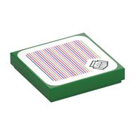 Tuile 2 x 2 avec tête de bros marteau et code à barres motif imprimé (autocollant) (Tile 2 x 2 with Hammer Bros Head and Barcode Print (Sticker))