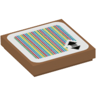 Visuel indicatif Rebrickable de Tuile 2 x 2 avec motif imprimé double flèche et code-barres (autocollant) (Tile 2 x 2 with Double Arrow and Barcode Print (Sticker))