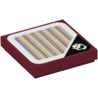 Visuel indicatif Rebrickable de Tuile 2 x 2 avec motif imprimé Bowser et code à barres (autocollant) (Tile 2 x 2 with Bowser and Barcode Print (Sticker))