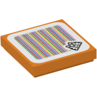 Tuile 2 x 2 avec motif imprimé chat goomba et code-barres (autocollant) (Tile 2 x 2 with Cat Goomba and Barcode Print (Sticker))