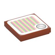 Tuile 2 x 2 avec motif imprimé pièce de monnaie et code à barres (autocollant) (Tile 2 x 2 with Coin and Barcode Print (Sticker))