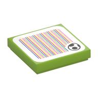 Visuel indicatif Rebrickable de Tuile 2 x 2 avec oeuf de Yoshi et code à barres motif imprimé (autocollant) (Tile 2 x 2 with Yoshi Egg and Barcode Print (Sticker))