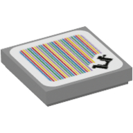 Visuel indicatif Rebrickable de Tuile 2 x 2 avec balançoire et code-barres imprimé (autocollant) (Tile 2 x 2 with Swing and Barcode Print (Sticker))